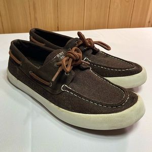 🛥 Sperry Top-Sider Wahoo 2-Eye Brown Multi-Knit Boat Shoes Men's 9M